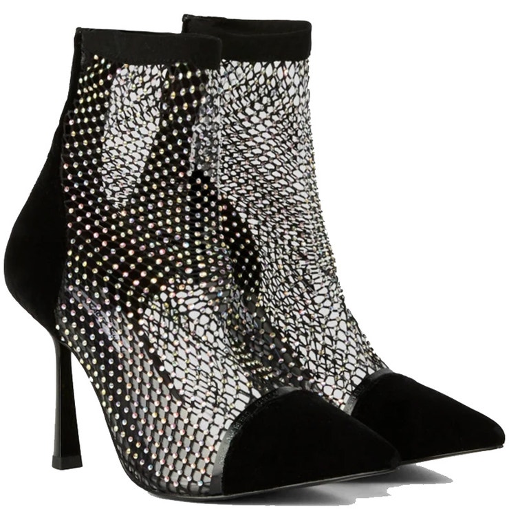 Kotníková obuv, KARL LAGERFELD, prodává [Vermont] (https://www.vermont.cz/kotnikova-obuv-karl-lagerfeld-mid-leg-boot-kl-kl31346-623-kw-black-net-textile-w-silver), 5 399 Kč