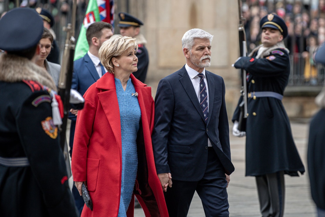 Prezident České republiky Petr Pavel s manželkou Evou, 9. března 2023