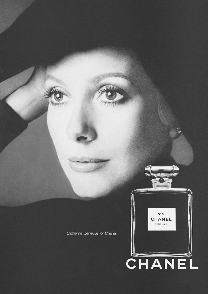 Catherine Deneuve v kampani Chanel No. 5, 1972