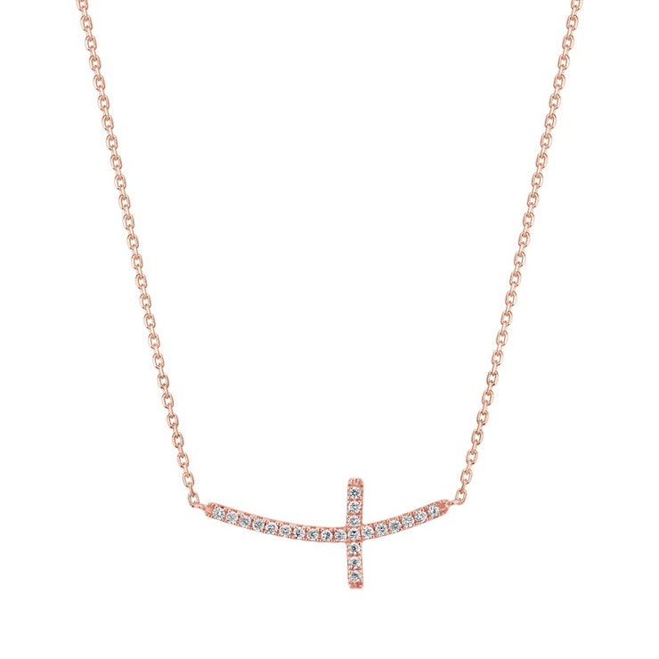 Náhrdelník s diamanty Glossy Cross, ALO DIAMONDS, 32 842 Kč