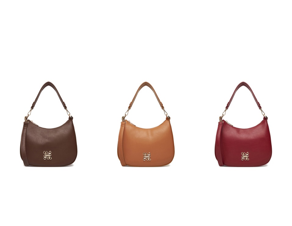 Kabelka NINE WEST – tmavě hnědá, camel a červená, 1499 Kč