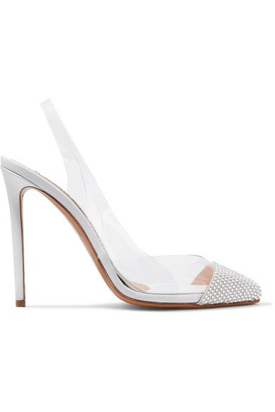 Lodičky Amber Ghost s křišťály a PVC, Alexandre Vauthier, prodává Net-a-porter, 845 €