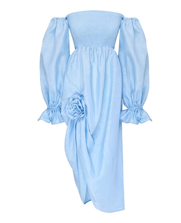 Modré šaty ze lnu, SLEEPER, 8996 Kč