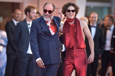 Timothée Chalamet a Luca Guadagnino na 79. filmovém festivalu v Benátkách