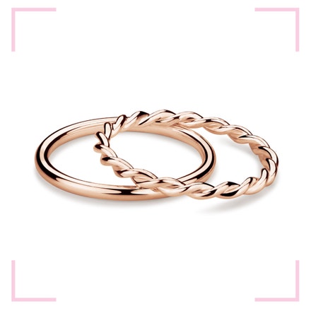 Muselet Ring Set stříbrných, růžově pozlacených prstenů dle návrhu designérky Anny Marešové z kolekce Champagne, MOOYYY, prodává MOOYYY, 2 300 Kč