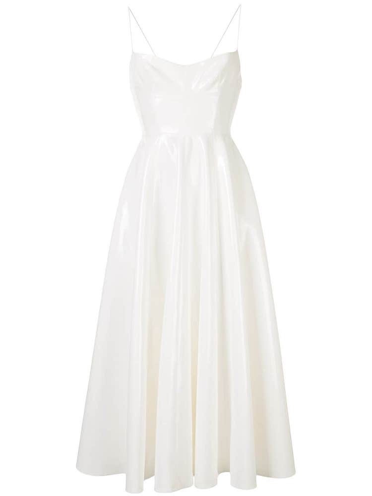 Bílé šaty z PVC na špagetová ramínka, ALEX PERRY