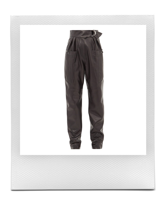 Ferris high-rise belted leather cargo trousers, Isabel Marant, sold by Matches Fashion, 2,200 EUR