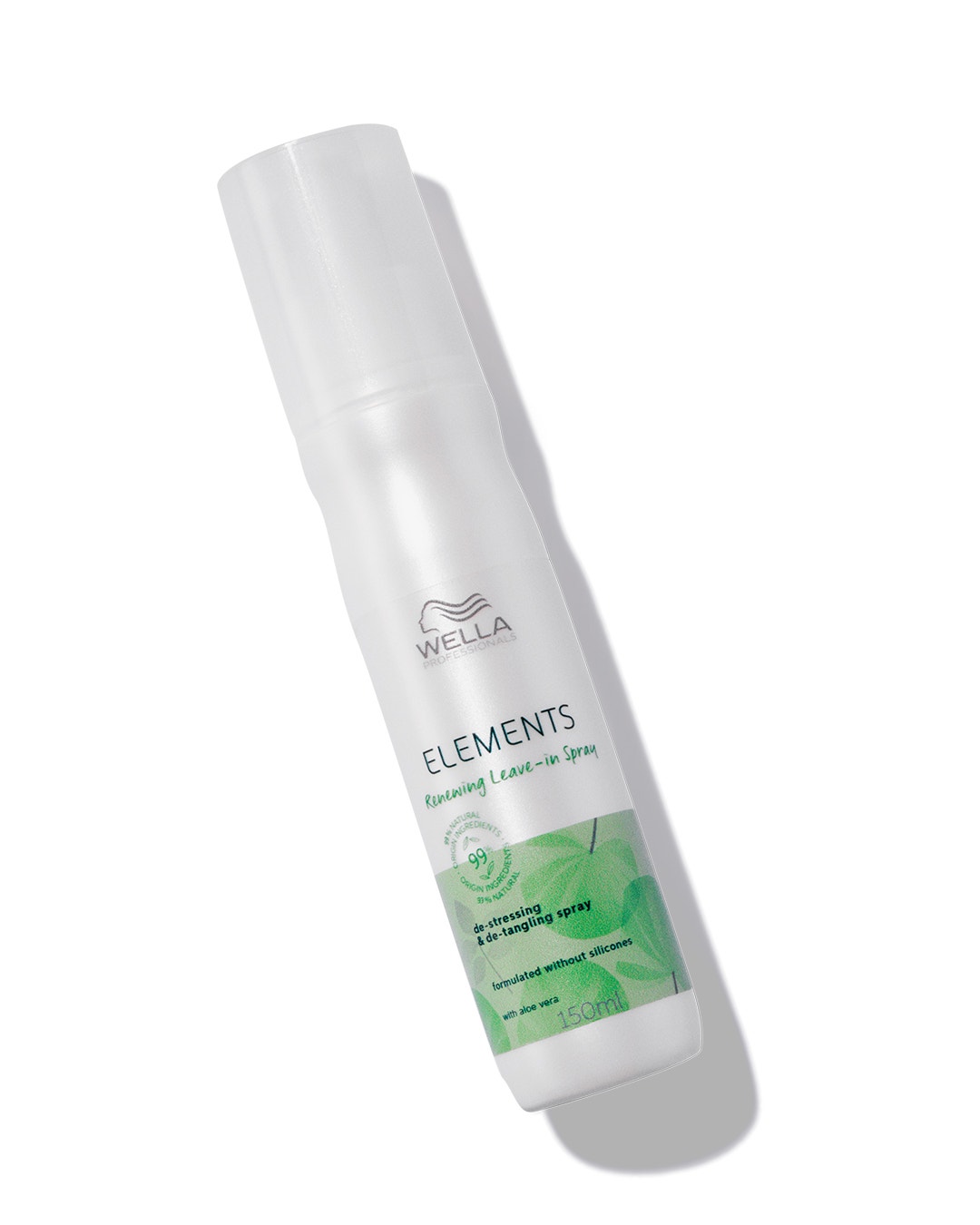 Dvoufázový bezoplachový sprej Wella Professionals z řady Elements pečuje o vlasy, chrání je od každodenního stresu a poskytuje vlasům hydrataci a výživu, Wella.