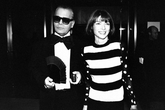 Karl Lagerfeld a Anna Wintour v únoru 1993