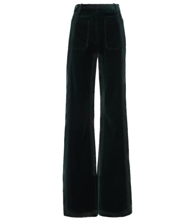 Zelené zvonové kalhoty Alina, VICTORIA BECKHAM, prodává Mytheresa, 186 €