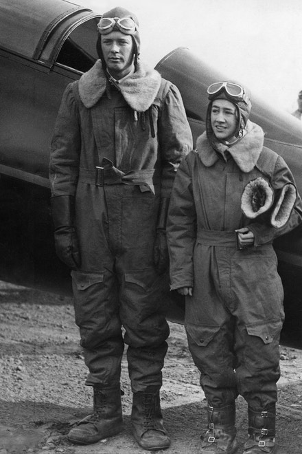 Charles August Lindbergh se svou manželkou, 1932