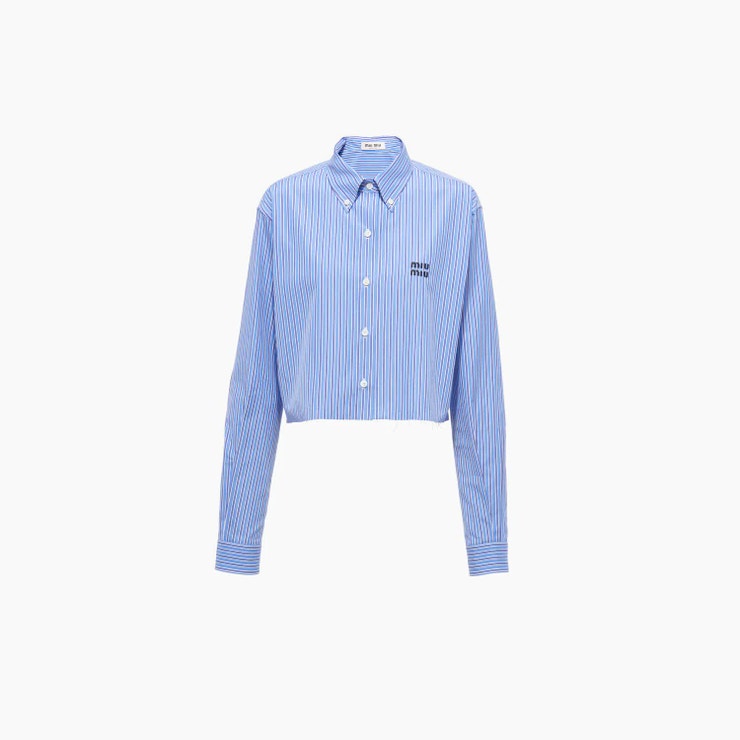 Striped poplin shirt, Miu Miu, prodává Miu Miu, 790 €