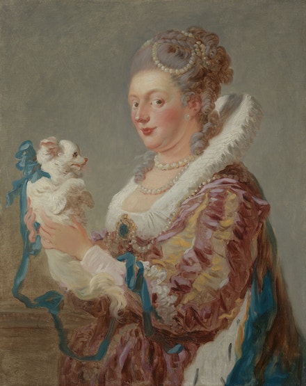 Jean-Honore Fragonard: Dáma s psíčkem, cca 1769