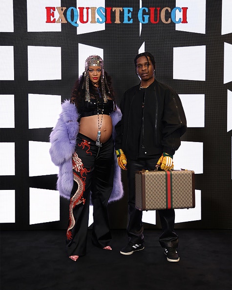 Rihanna a Asap Rocky na přehlídce Gucci, Milan Fashion Week 2022