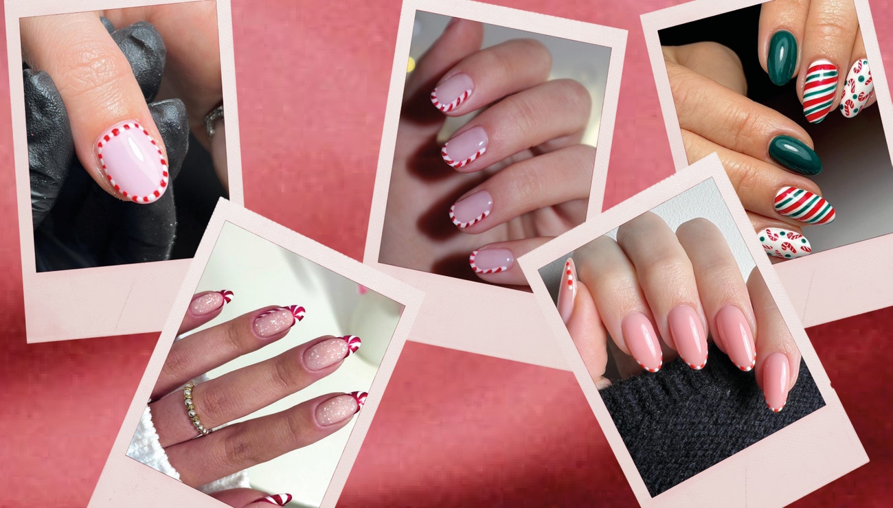 Vánoční manikúra ve znamení candy cane