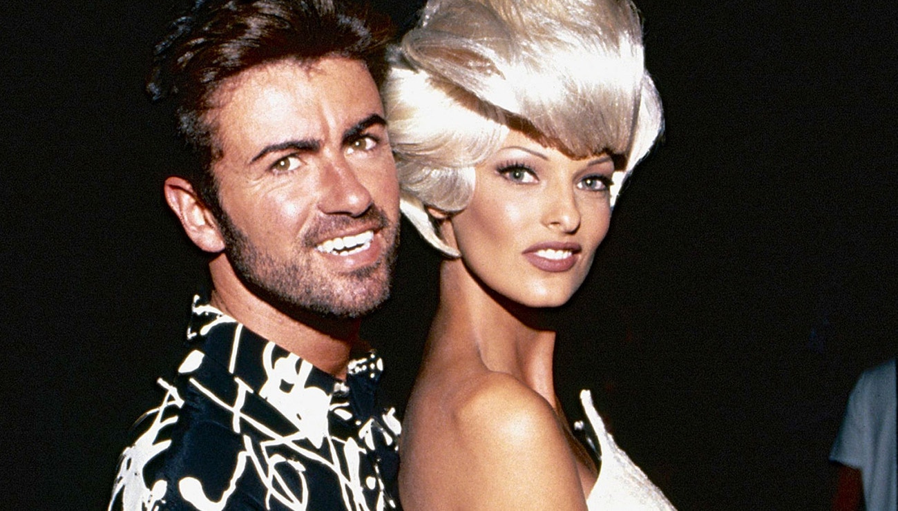 George Michael a Linda Evangelista během natáčení klipu Too Funky v Paříži, 1992