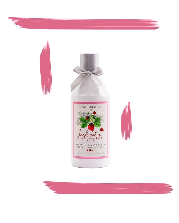 Tělové mléko Jahoda & Bezový květ, MANUFAKTURA, prodává Manufaktura.cz, 239 Kč