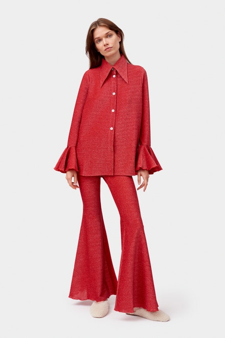 Červené pyžamo z lurexu, SLEEPER, prodává The-Sleeper.com, 259 €