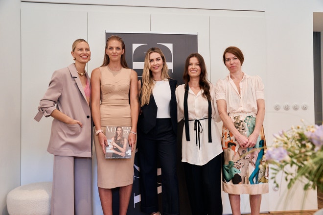 Karolína Kurková, Karolína Plíšková, Natálie Selveková, Michaela Seewald a Andrea Běhounková na křtu jarního vydání Vogue Leaders, 8. června 2022