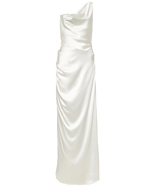Dlouhé saténové šaty, VIVIENNE WESTWOOD, prodává Mytheresa, 3400 €