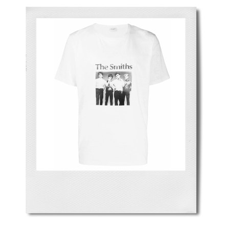 Triko s potiskem The Smiths, Saint Laurent, prodává Farfetch, 307 €