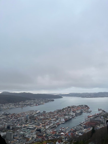 Výhled na Bergen z hory Fløyen