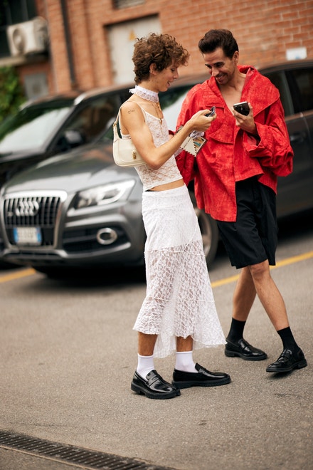 Street style na Milano Fashion Week, únor 2025