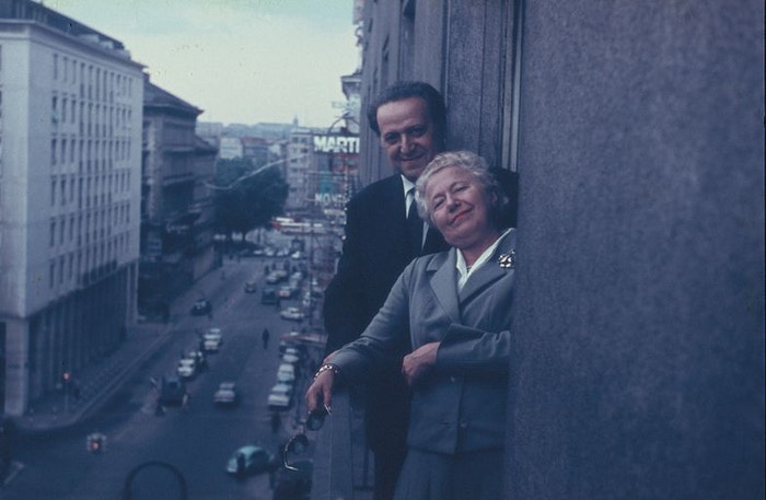 Olga Scheinpflugová na návštěvě u Huga Haase ve Vídni v roce 1965