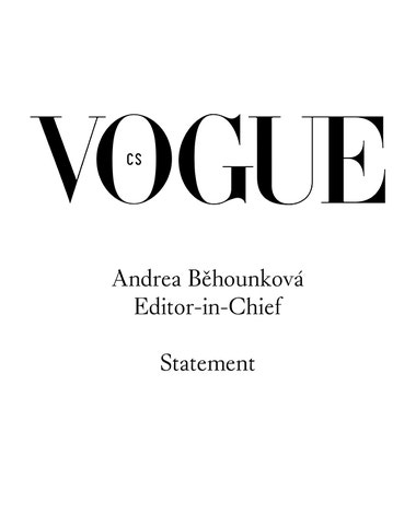 Editor-in-Chief of Vogue CS Statement