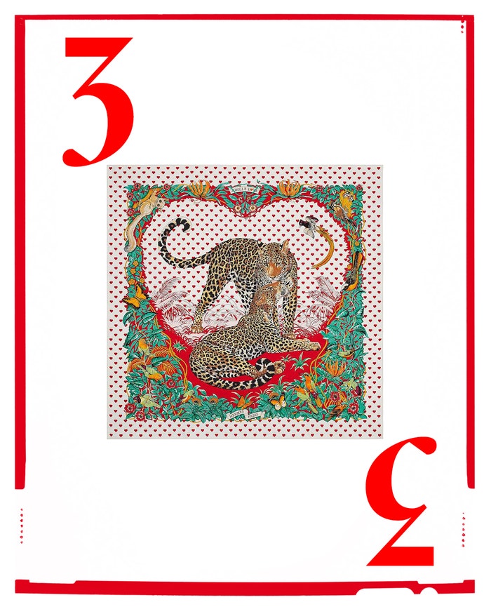 Hedvábný šátek Jungle Love, HERMES, 9900 Kč