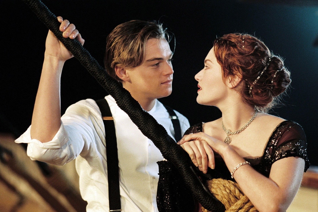 Kate Winslet a Leonardo DiCaprio ve filmu Titanic, 1997