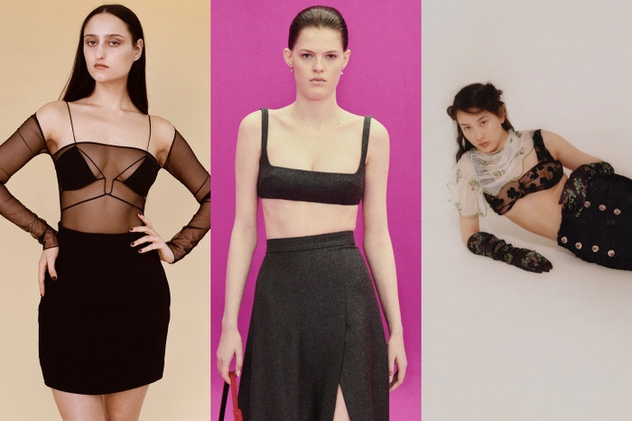 Nensi Dojaka autumn/winter 2021, Emilia Wickstead autumn/winter 2021, Yuhan Wang autumn/winter 2021.