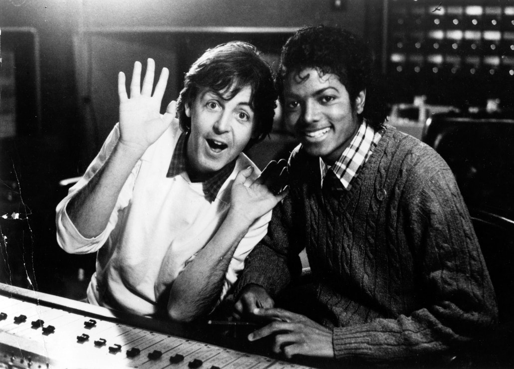 Michael Jackson ve studiu s Paulem McCartneym, 1980