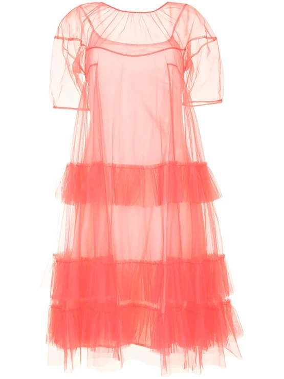 Ruffled tulle dress, Molly Goddard, prodává Farfetch, 1 191 €