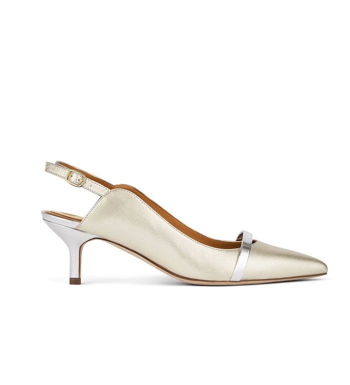 Slingback, metalická kombinace stříbrné a zlaté, Malone Souliers, Malone Souliers, 475 £