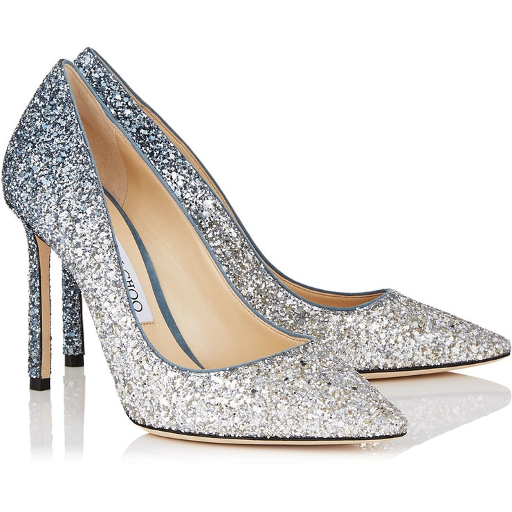 Stříbrné lodičky Romy 100, Jimmy Choo, prodává Jimmy Choo, 550 €