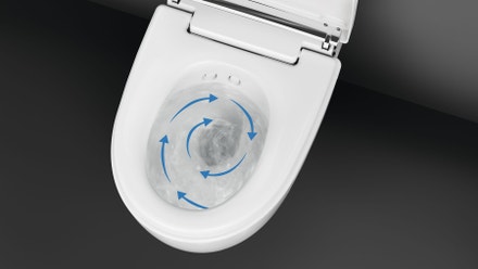 WC keramika s asymetrickým vnitřkem a se splachováním TurboFlush