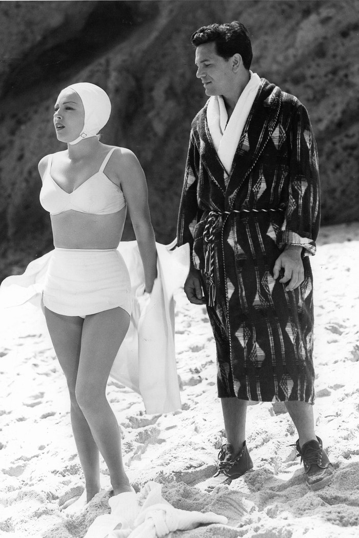 Lana Turner a John Garfield při natáčení filmu Pošťák vždycky zvoní dvakrát, 1946