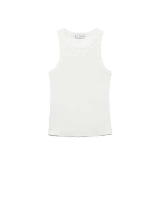 Bavlněný top v žebrovaném vzoru, MANGO, 299 Kč