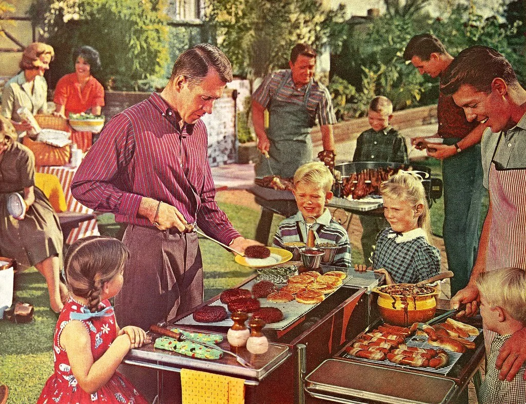 Americké barbecue. Reklama z roku 1950