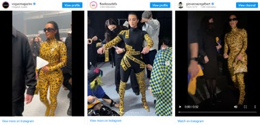 Kim Kardashian na přehlídce Balenciaga: Obrandovaná od hlavy až k patě