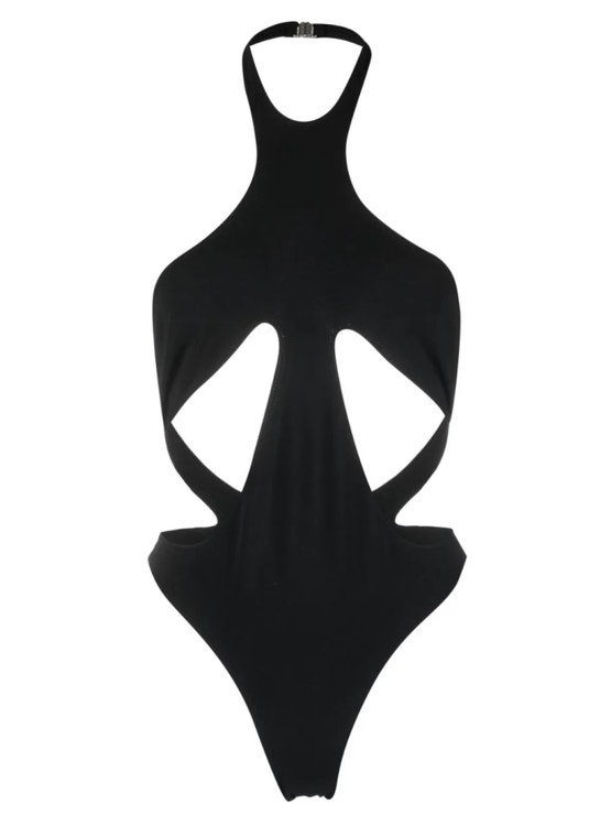 Černé plavky vcelku, MUGLER, prodává Farfetch, 390 €