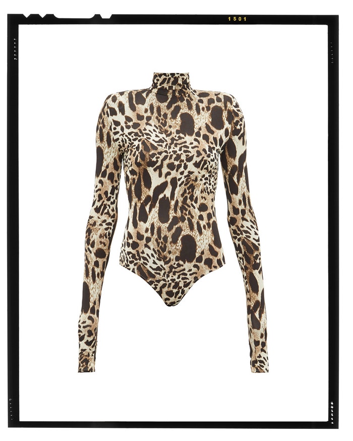 Lynx-print stretch-jersey bodysuit, ALEXANDRE VAUTHIER, sold by MatchesFashion, 783 EUR