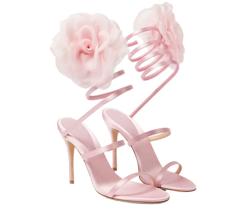 Růžové sandálky s aplikací květin, MAGDA BUTRYM, prodává Mytheresa, 1535 €