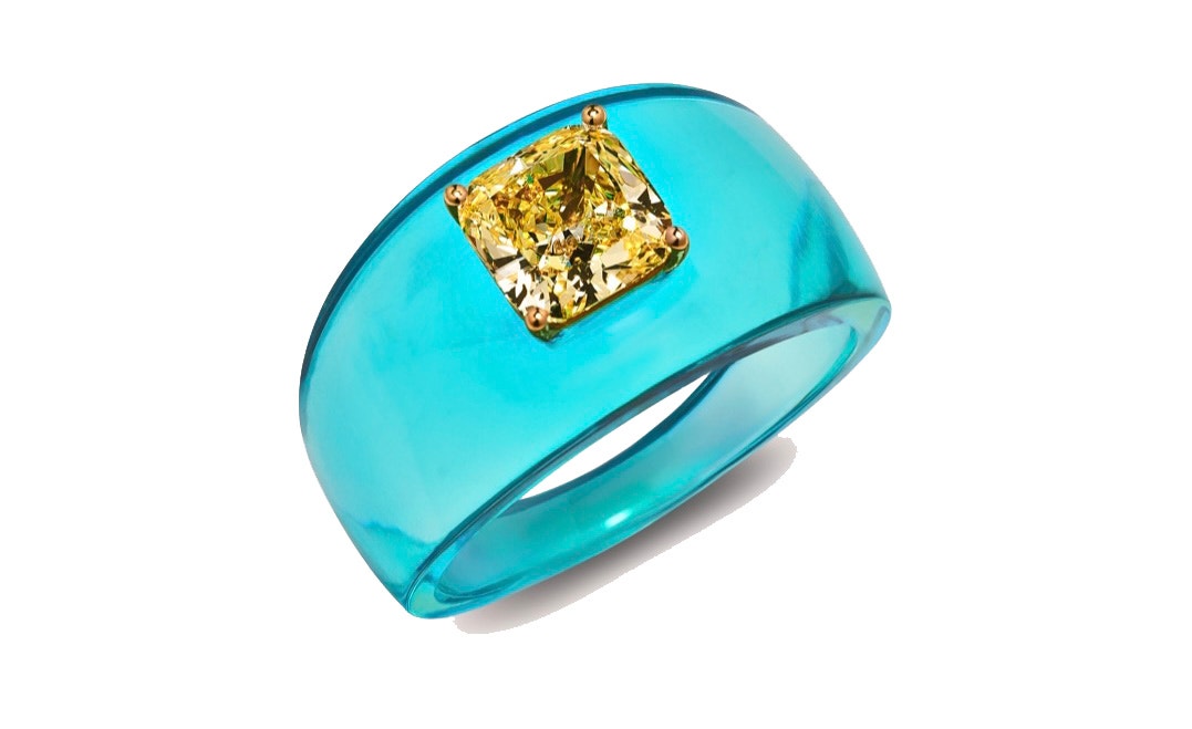 Tyrkysový prsten se žlutým diamantem, SOLO FOR DIAMONDS, prodává Solo for Diamonds, 6077 €