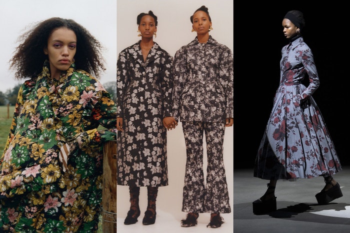 Preen by Thornton Bregazzi autumn/winter 2021, Yuhan Wang autumn/winter 2021, Erdem autumn/winter 2021.