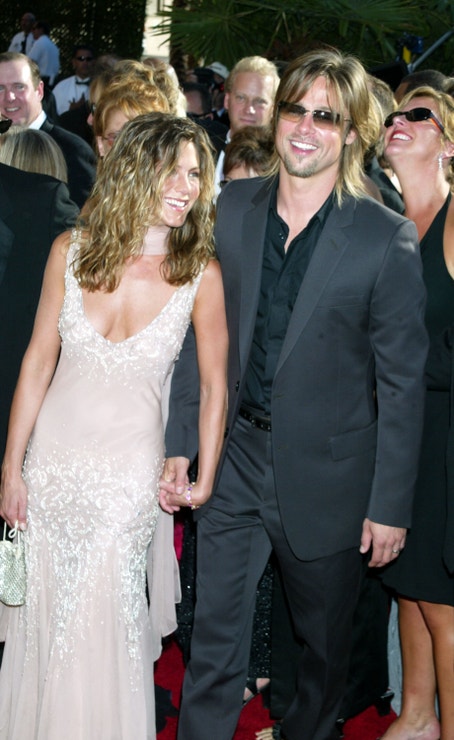 Jennifer Aniston a Brad Pitt na předávání cen Emmy v roce 2002