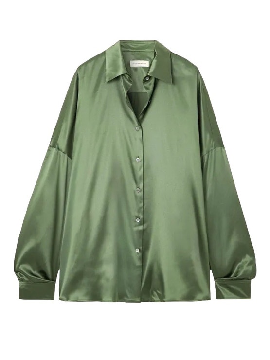 Oversized košile z hedvábného saténu Casia, DRIES VAN NOTEN, 845 €