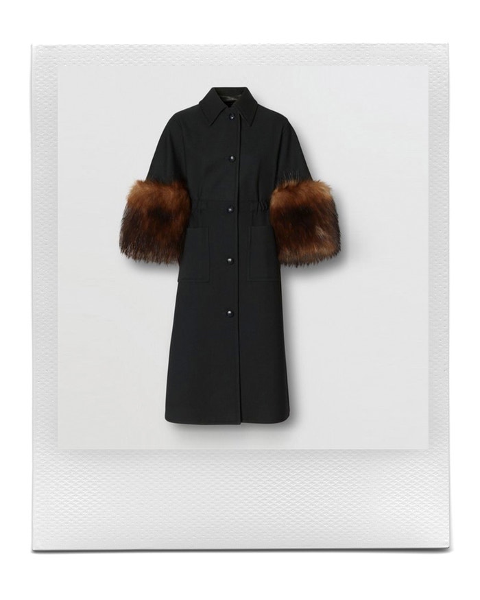 Faux Fur Trim Cape Detail Wool Blend Coat, BURBERRY, sold by Burberry, CZK 79,000.00