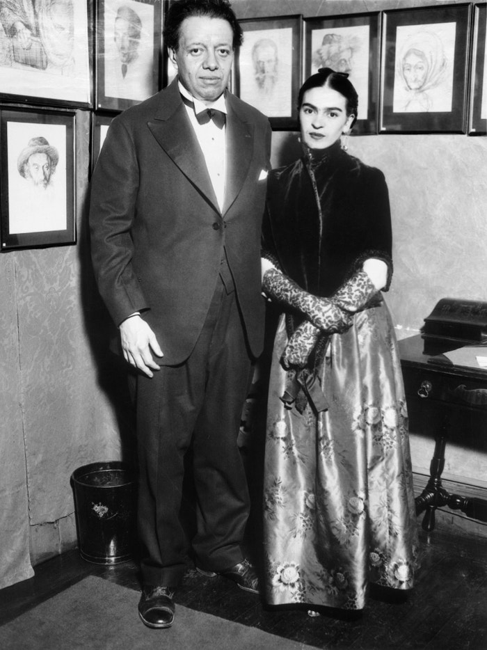 Diego Rivera a Frida Kahlo na vernisáži v New Yorku